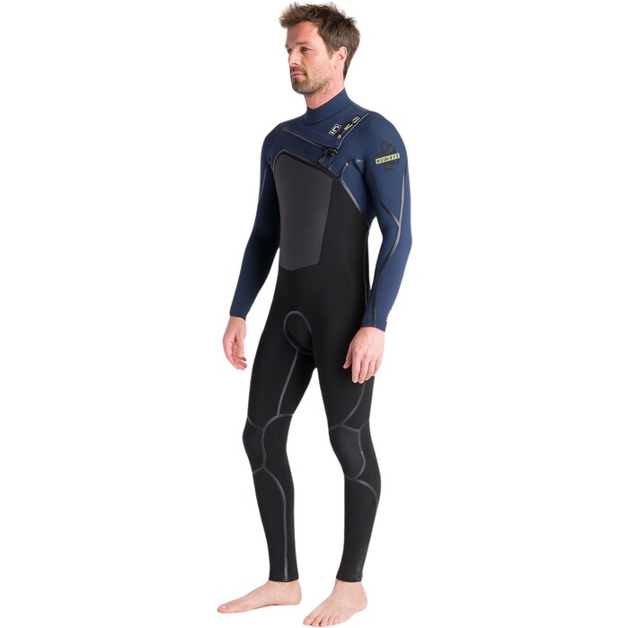 2024 C-Skins Mens NuWave Wired 5/4mm Chest Zip Wetsuit C-NWI54MCZ - Black / Bluestone x / Cool Green